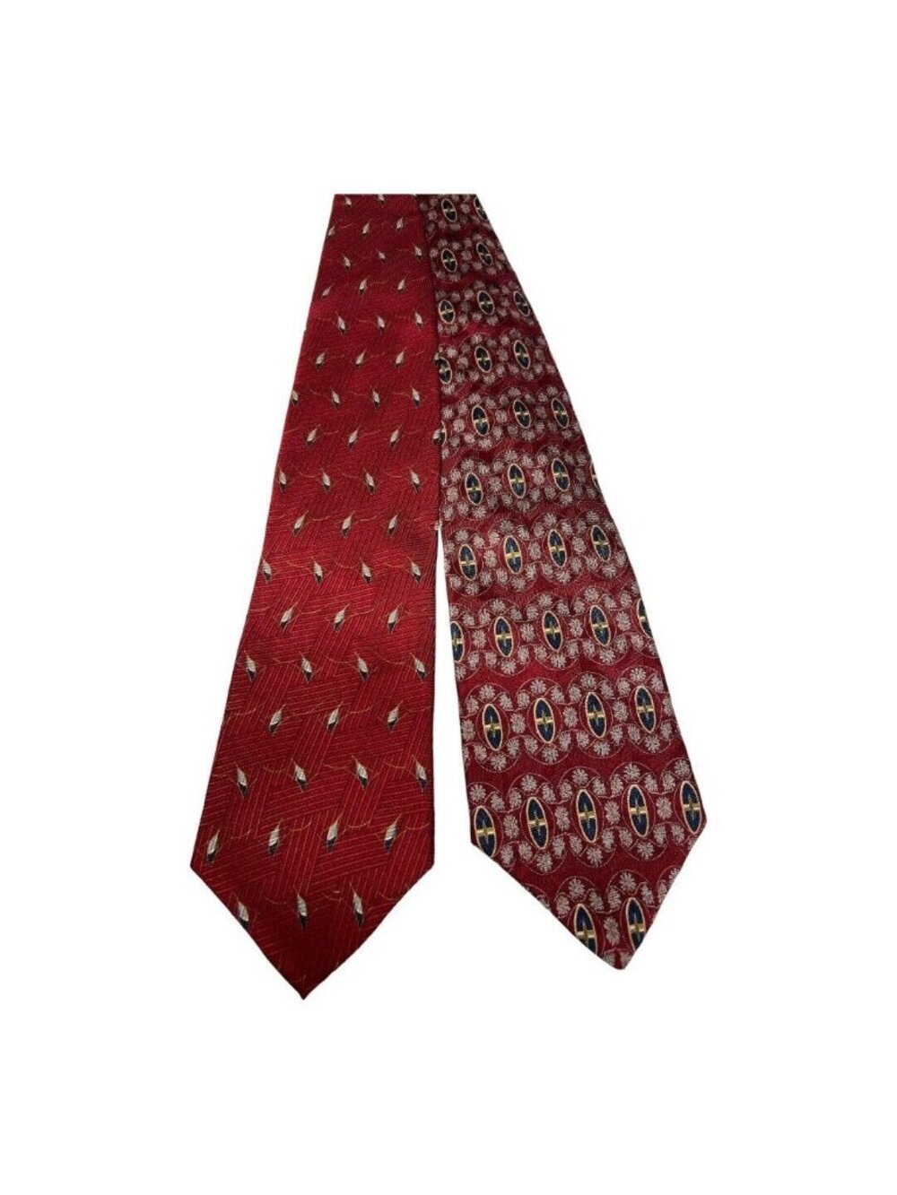 Bill Blass Mens Lot of 2 Formal Silk Neckties~56"L x 4"W~Reds Preppy 90s L1 30